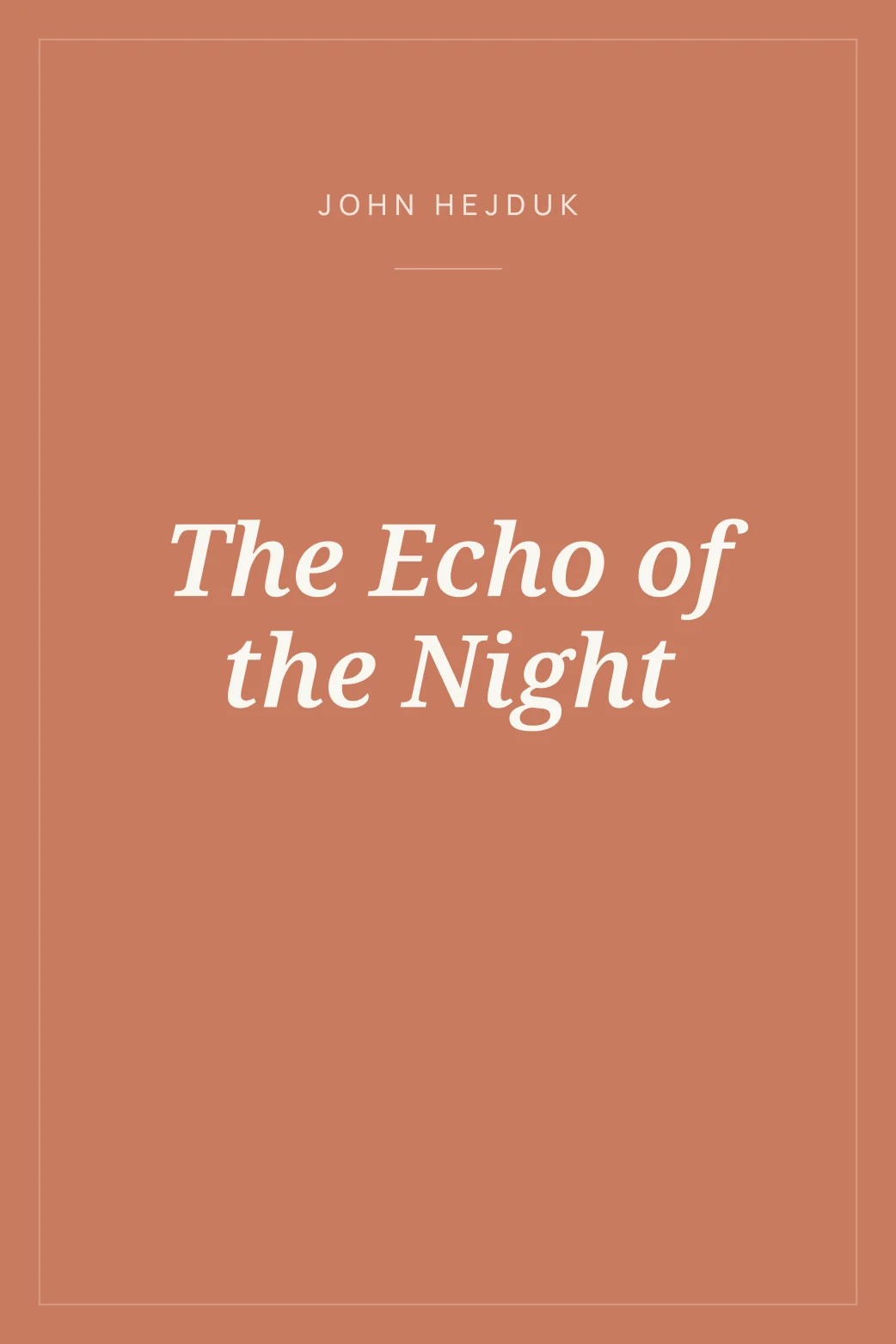 Portada de The Echo of the Night