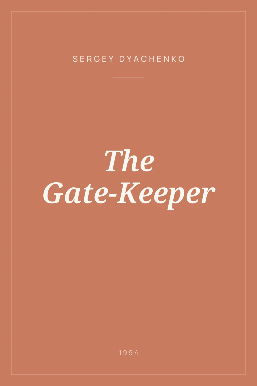 Portada de The Gate-Keeper