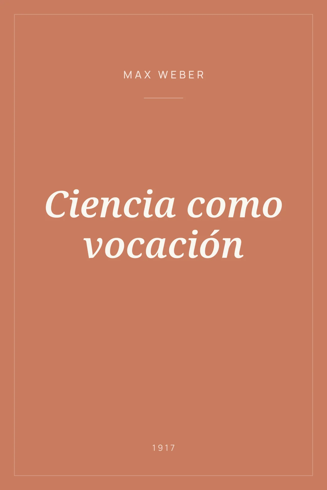 Portada de Ciencia como vocación