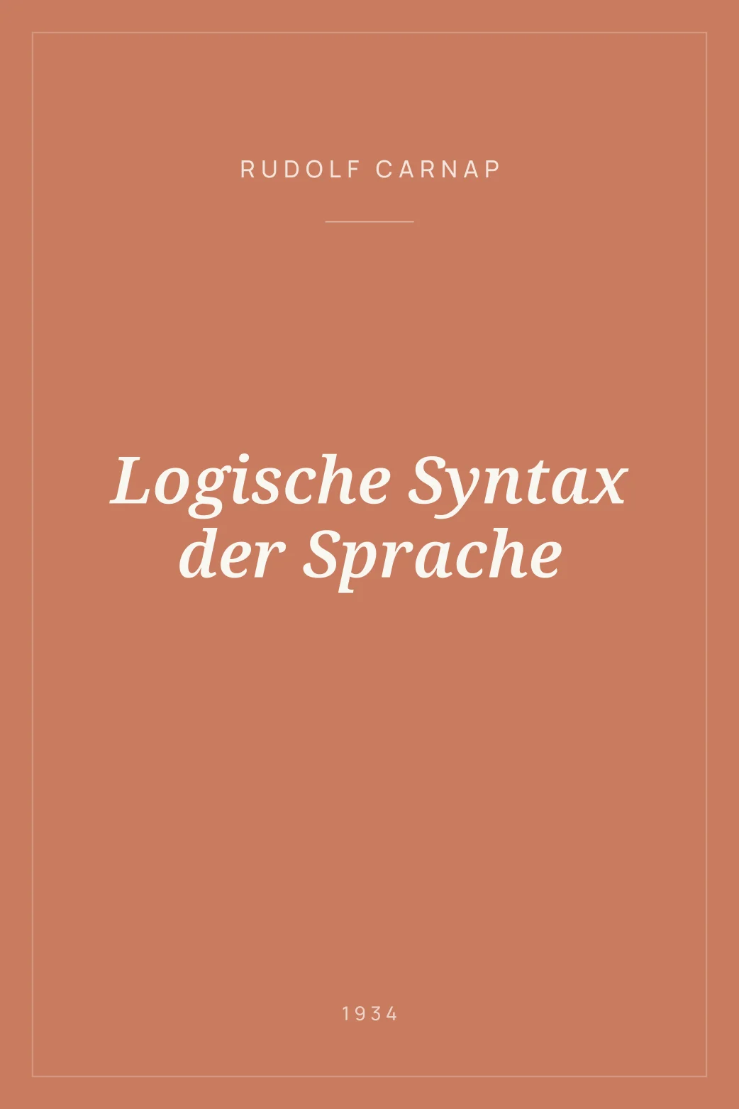 Portada de Logische Syntax der Sprache