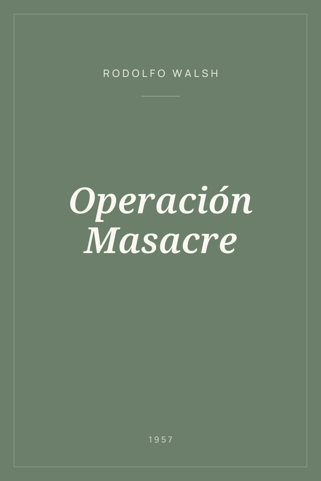 Portada de Operación Masacre