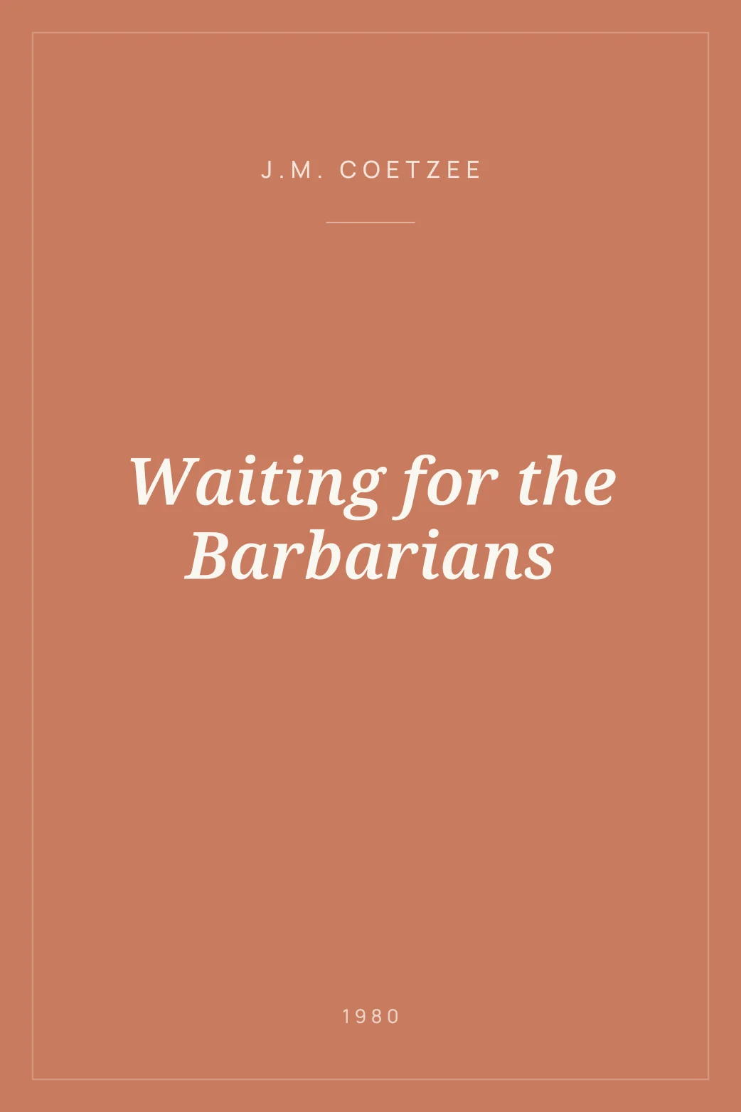Portada de Waiting for the Barbarians