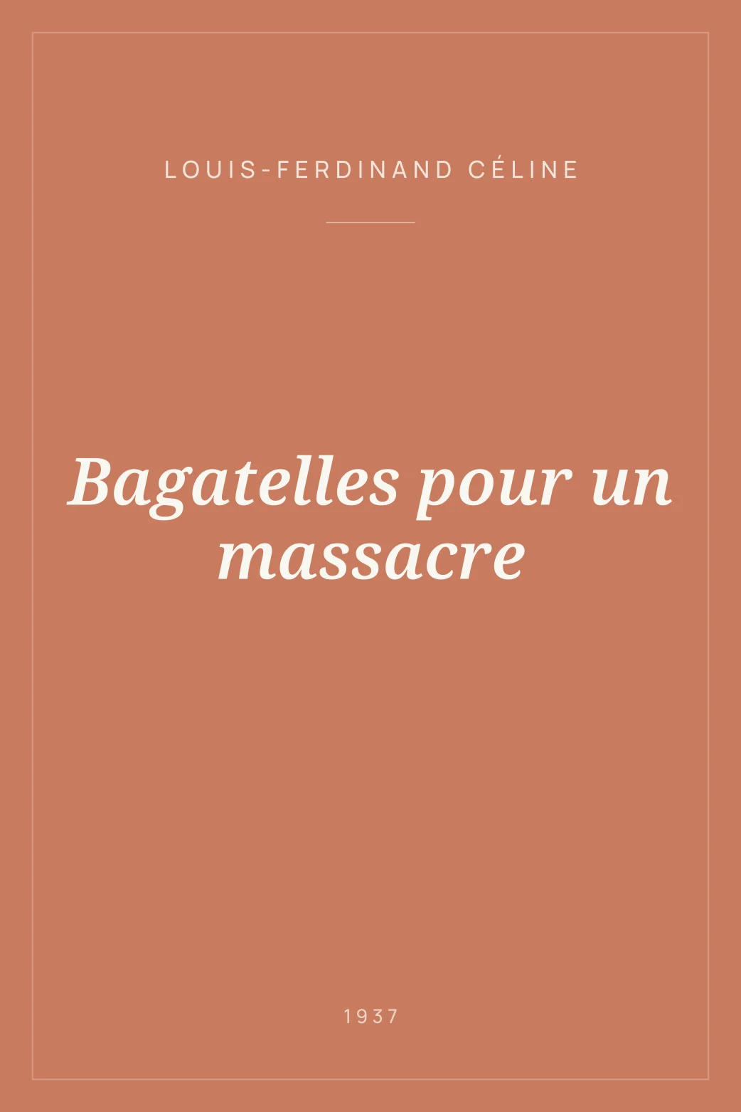 Portada de Bagatelles pour un massacre