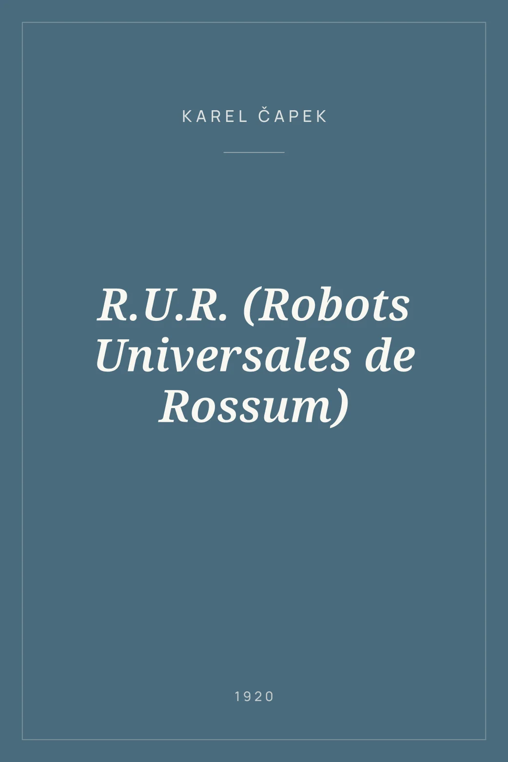 Portada de R.U.R. (Robots Universales de Rossum)