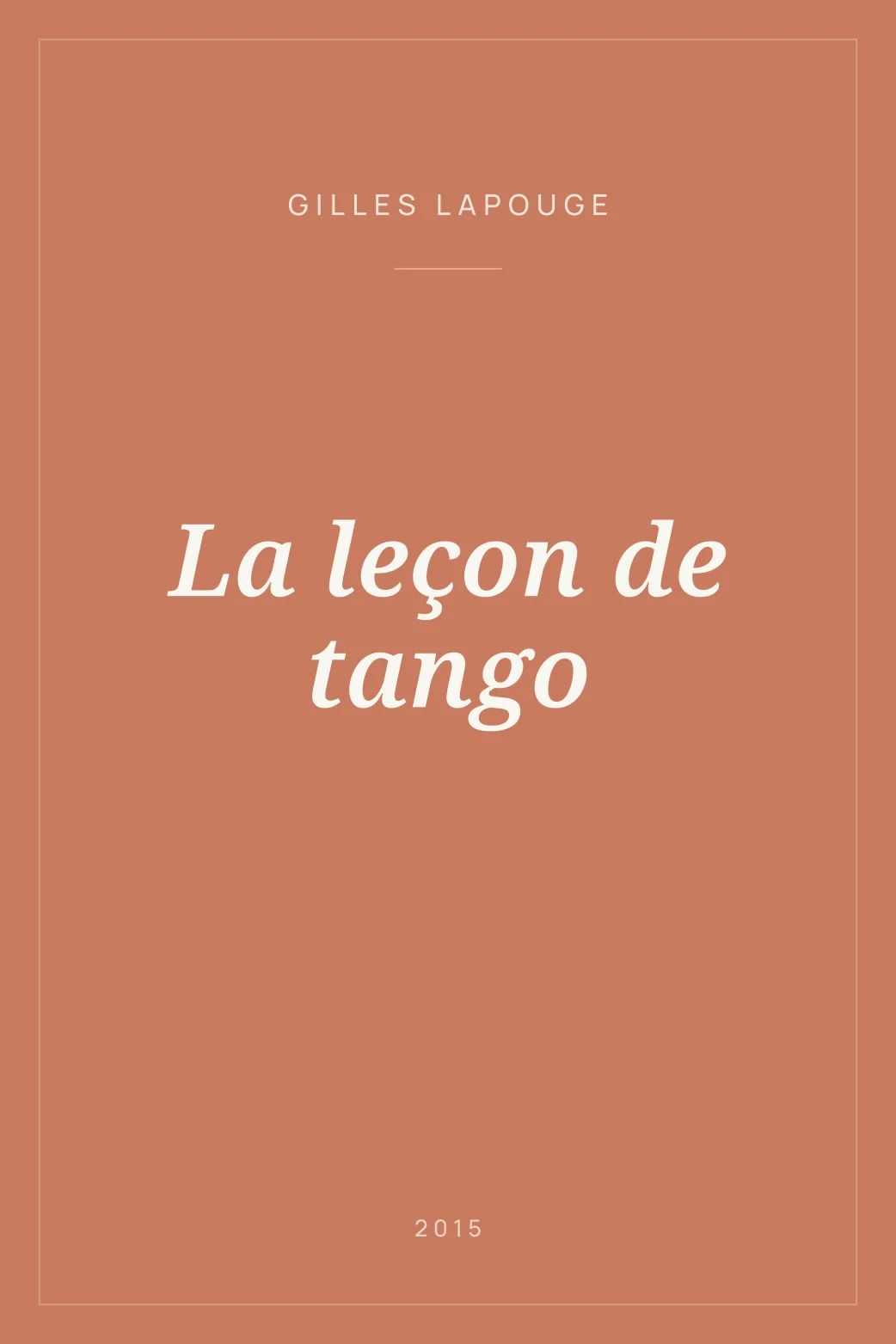 Portada de La leçon de tango