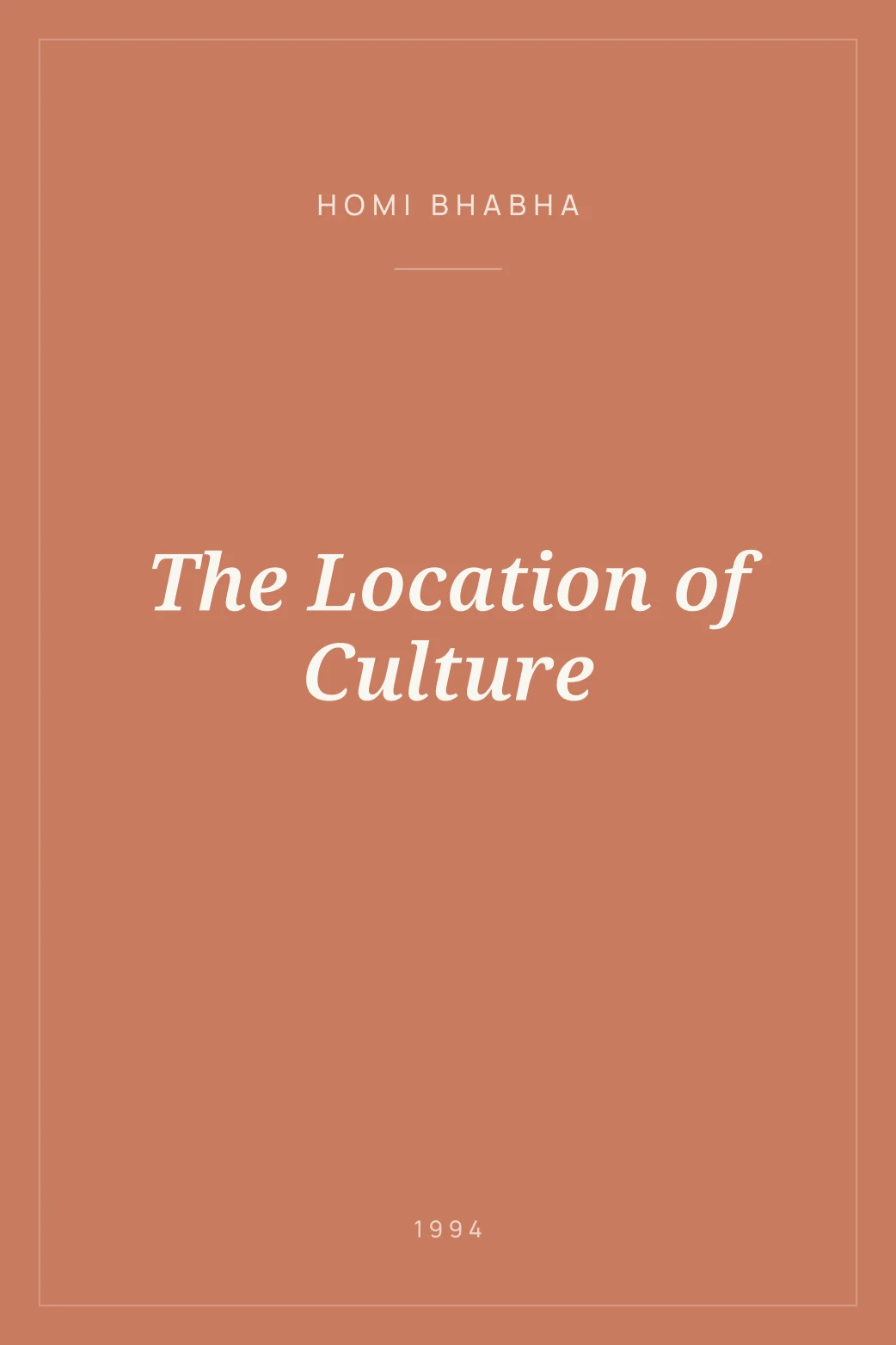 Portada de The Location of Culture