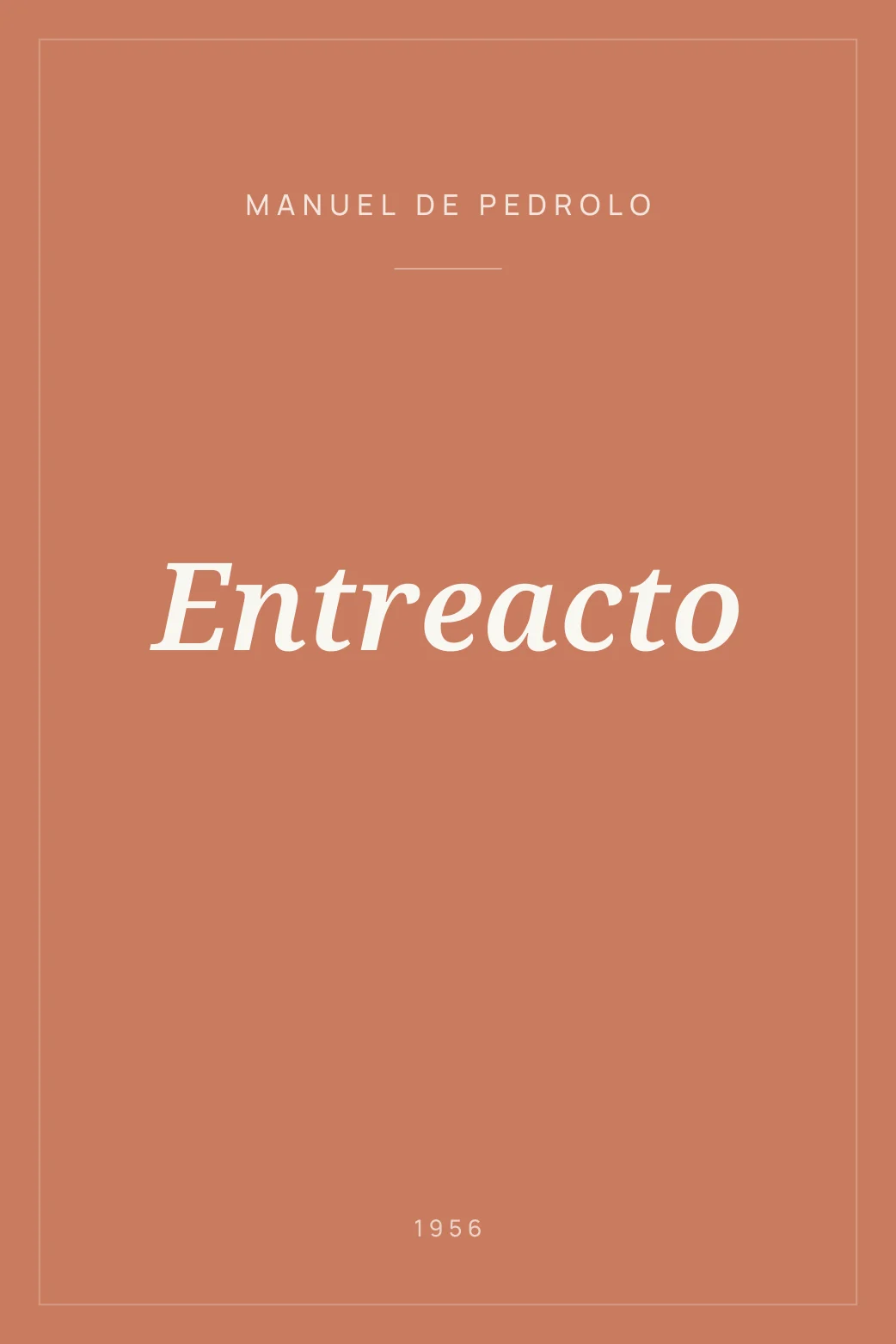 Portada de Entreacto