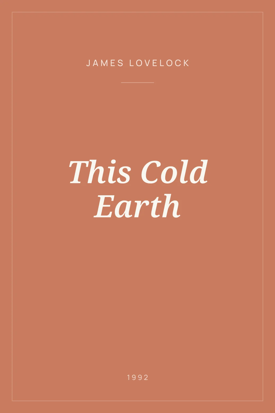 Portada de This Cold Earth