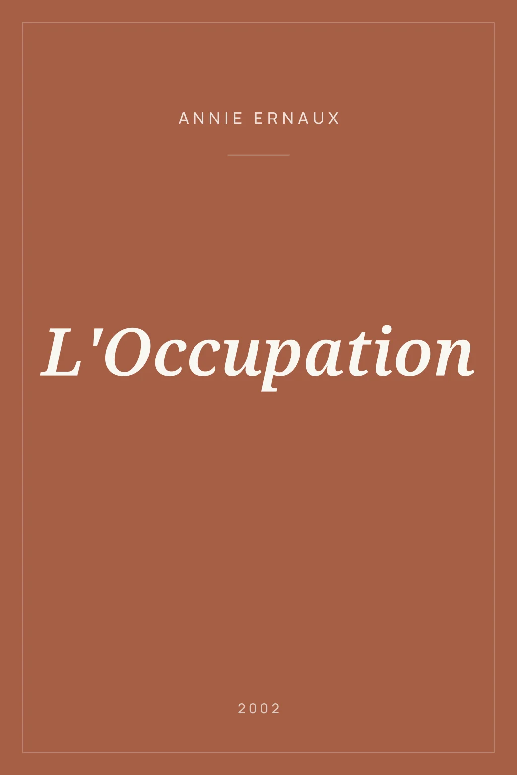 Portada de L'Occupation