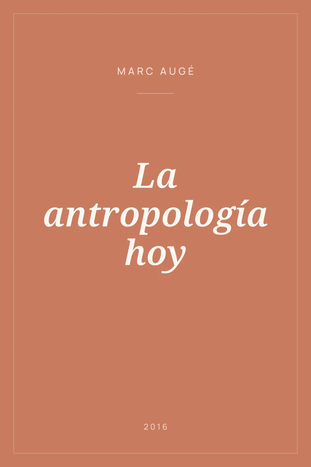 Portada de La antropología hoy