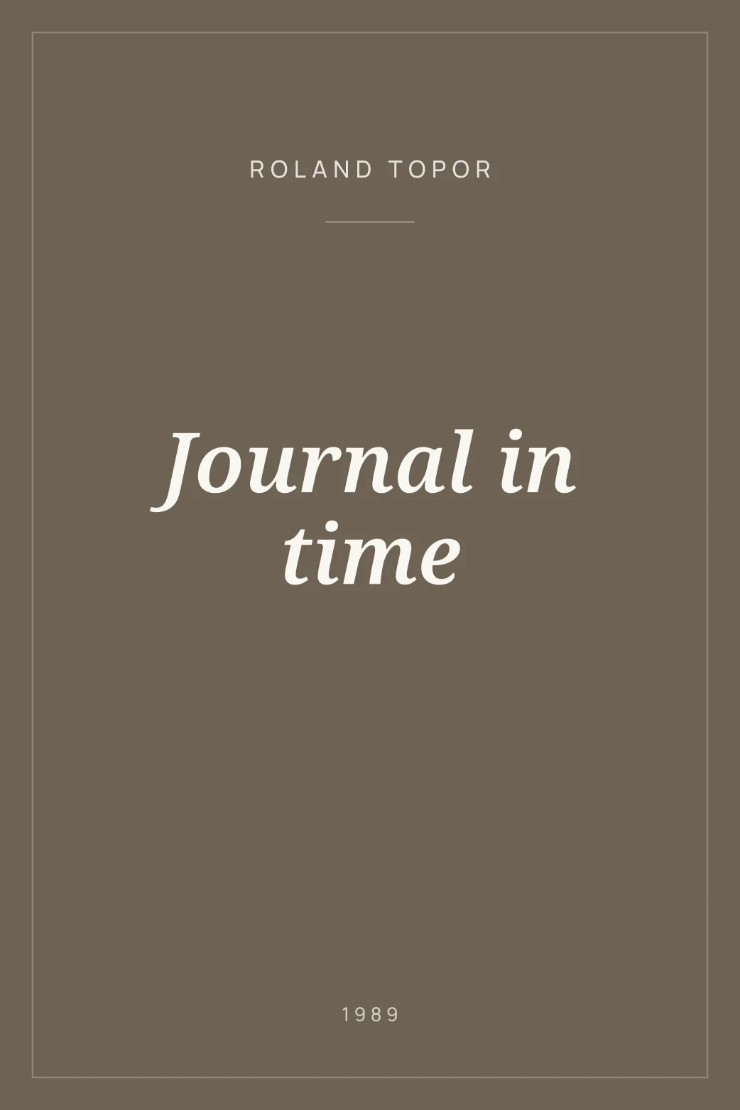 Portada de Journal in time