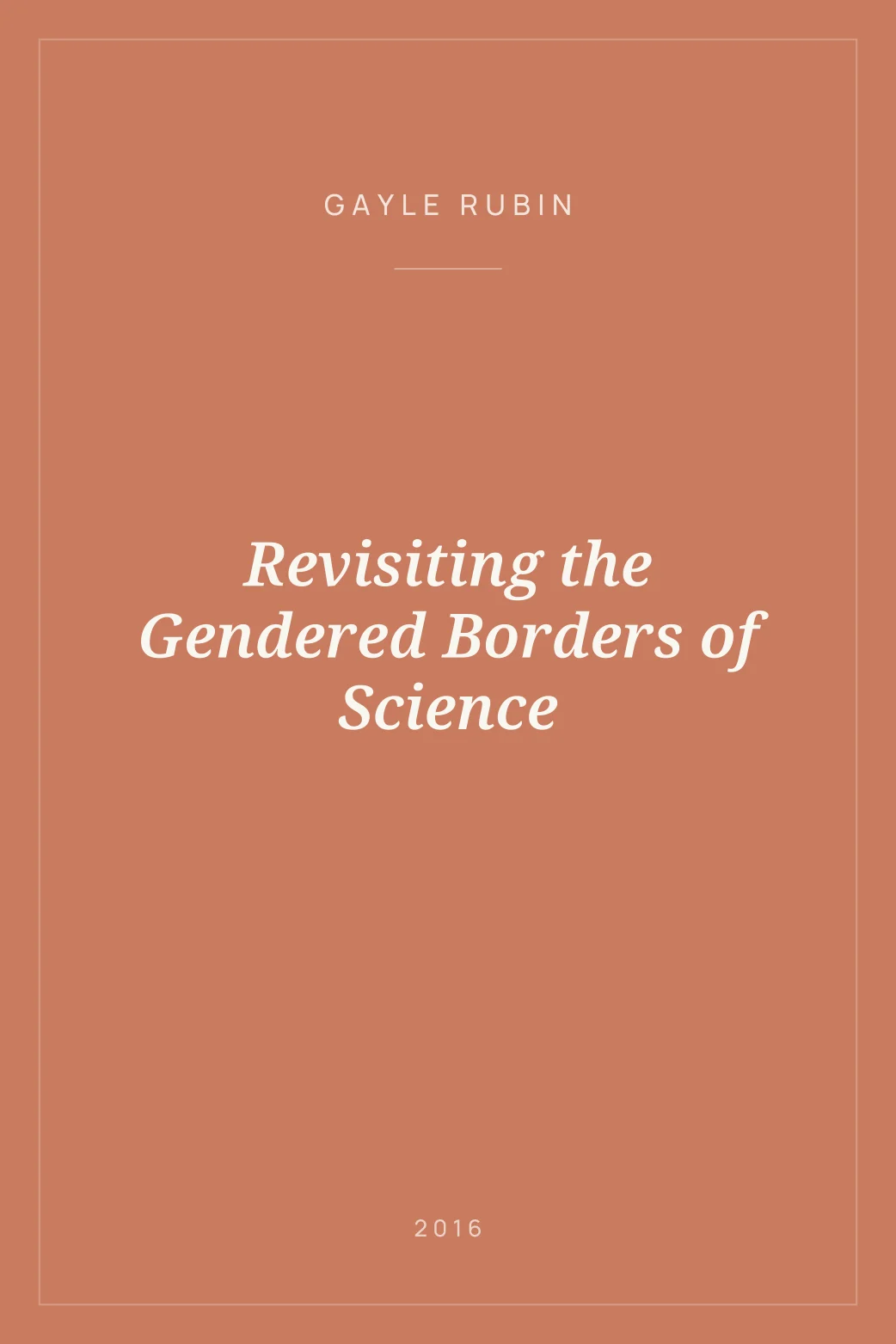 Portada de Revisiting the Gendered Borders of Science