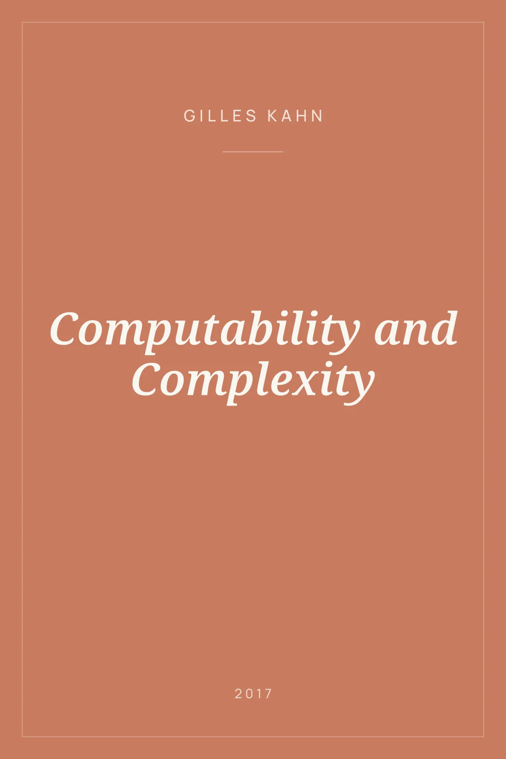 Portada de Computability and Complexity