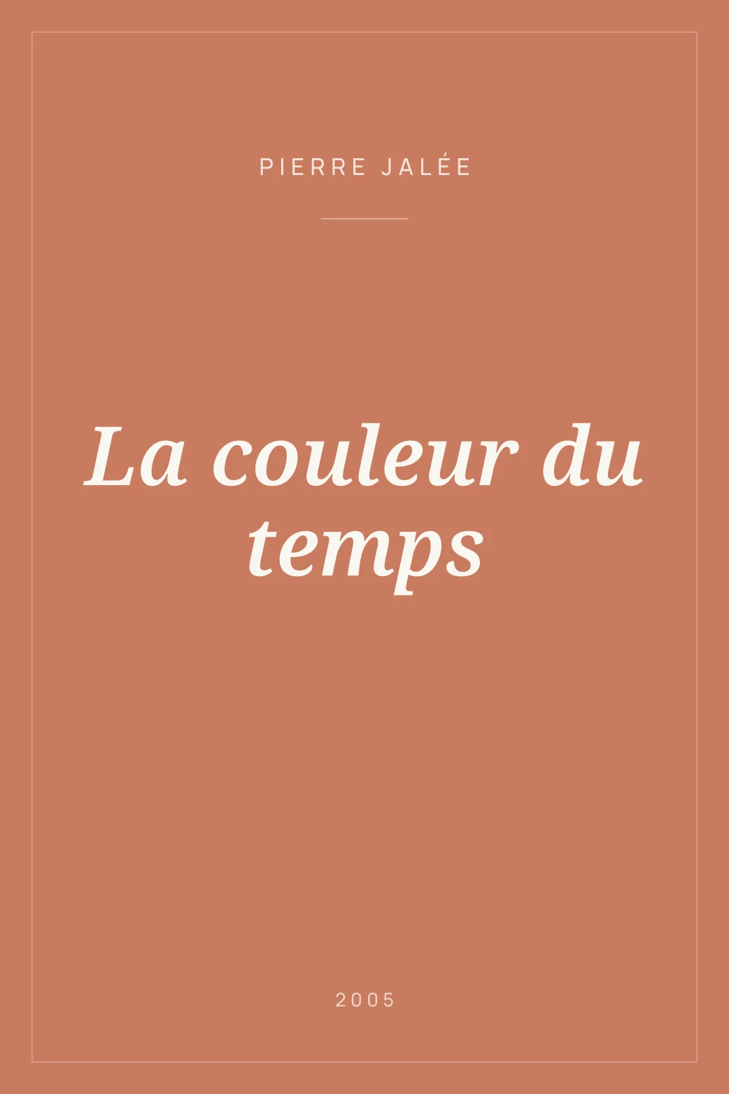 Portada de La couleur du temps