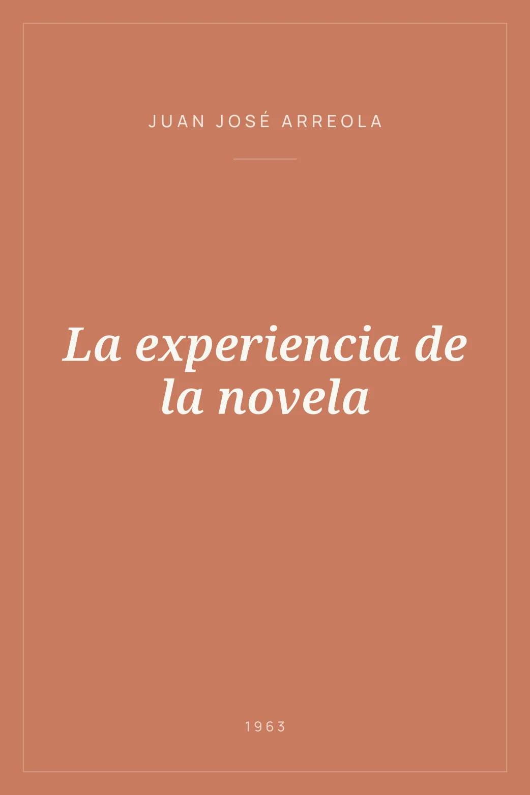 Portada de La experiencia de la novela