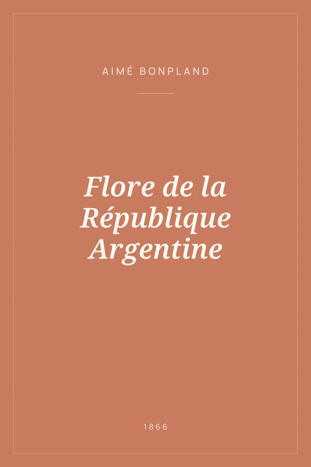 Portada de Flore de la République Argentine