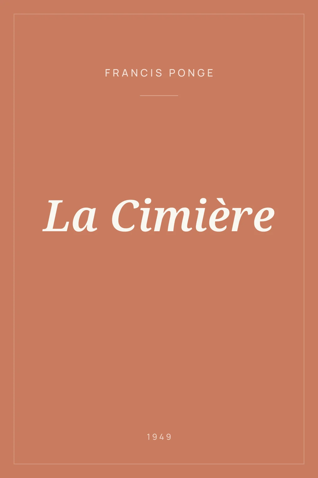 Portada de La Cimière