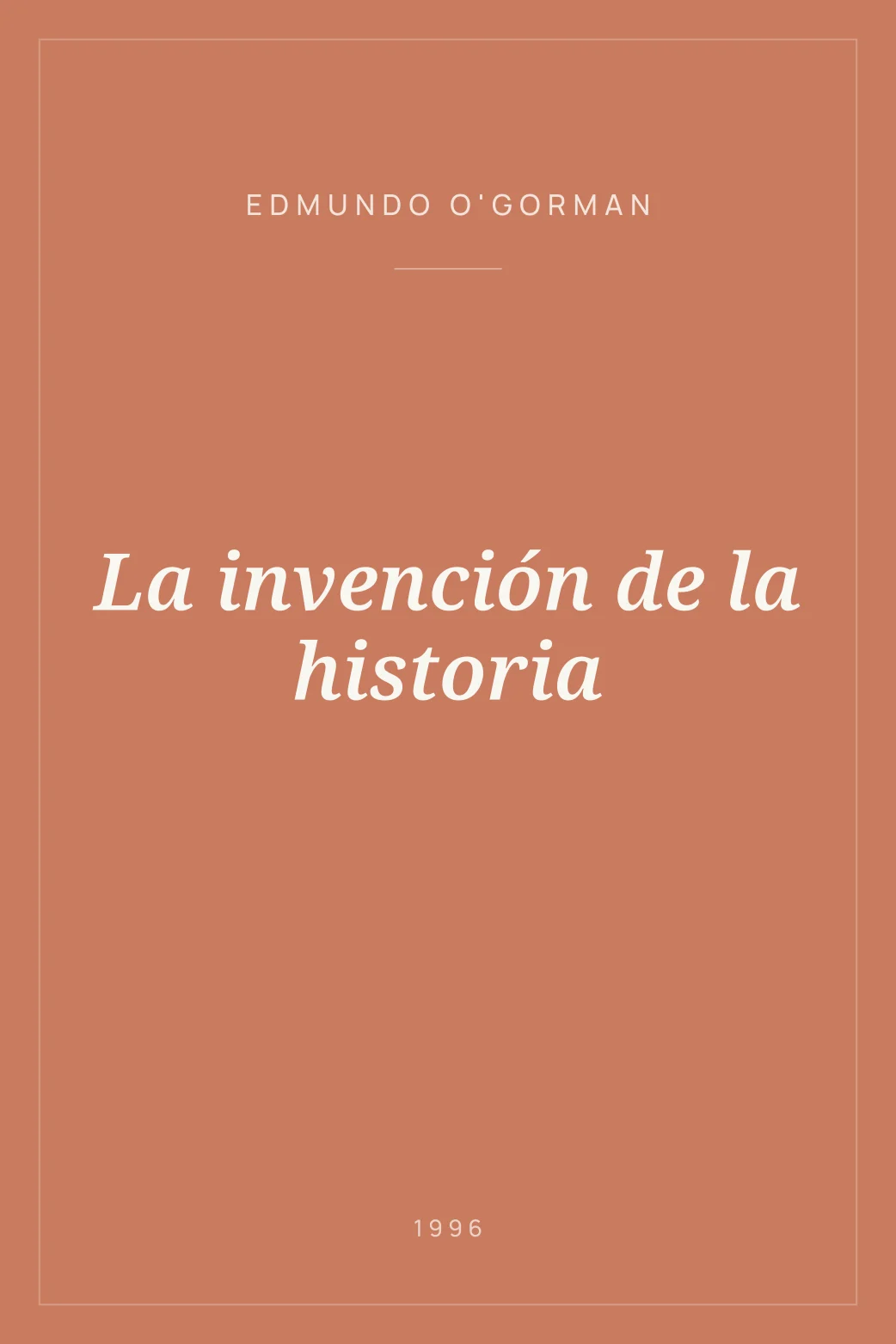 Portada de La invención de la historia