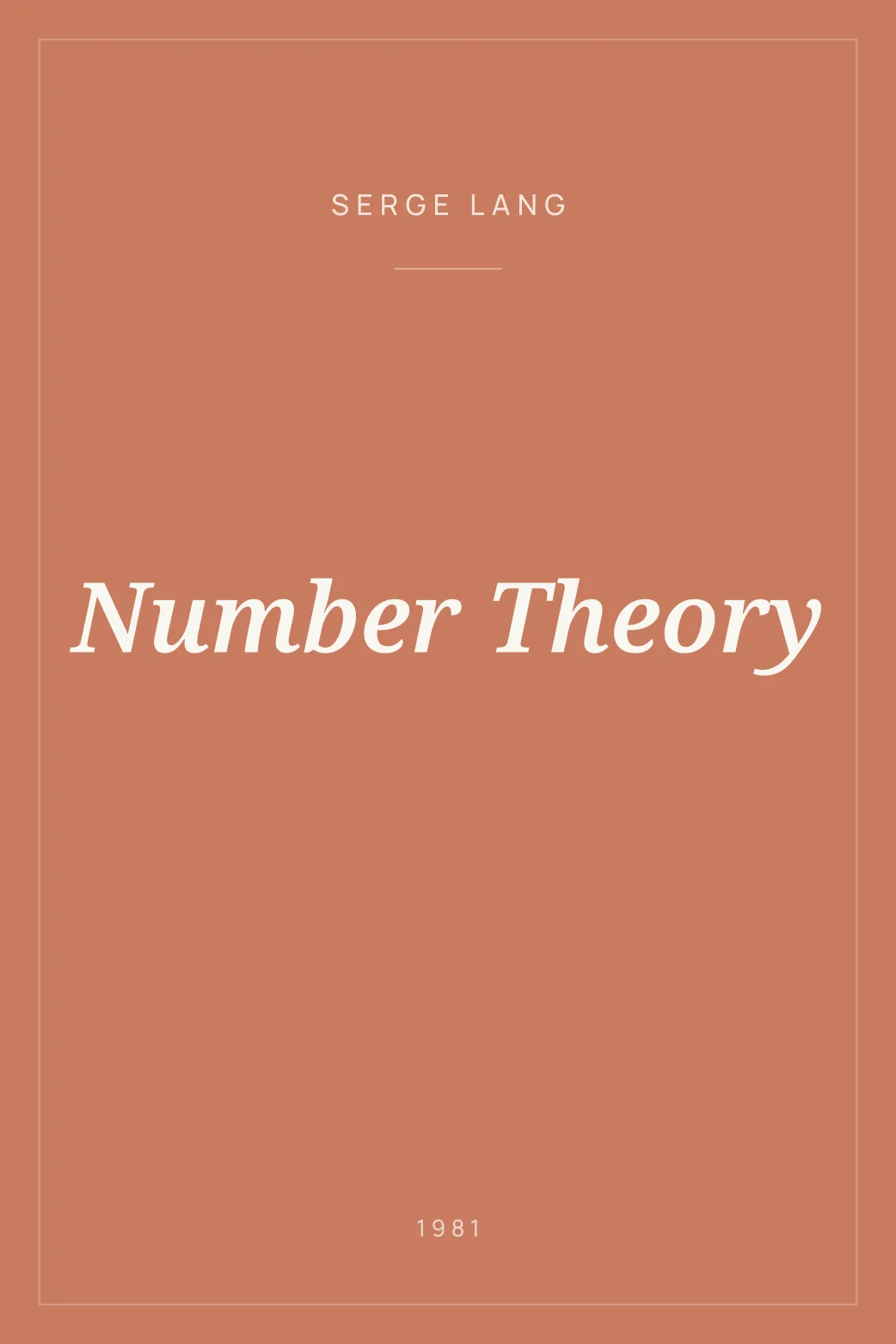 Portada de Number Theory