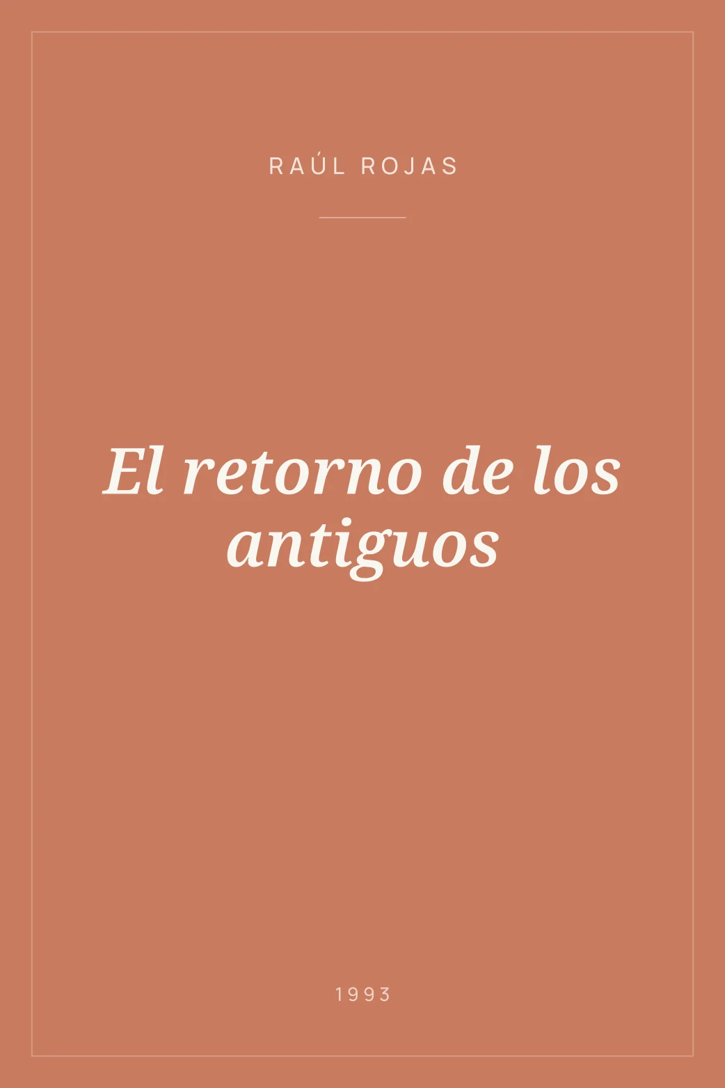 Portada de El retorno de los antiguos