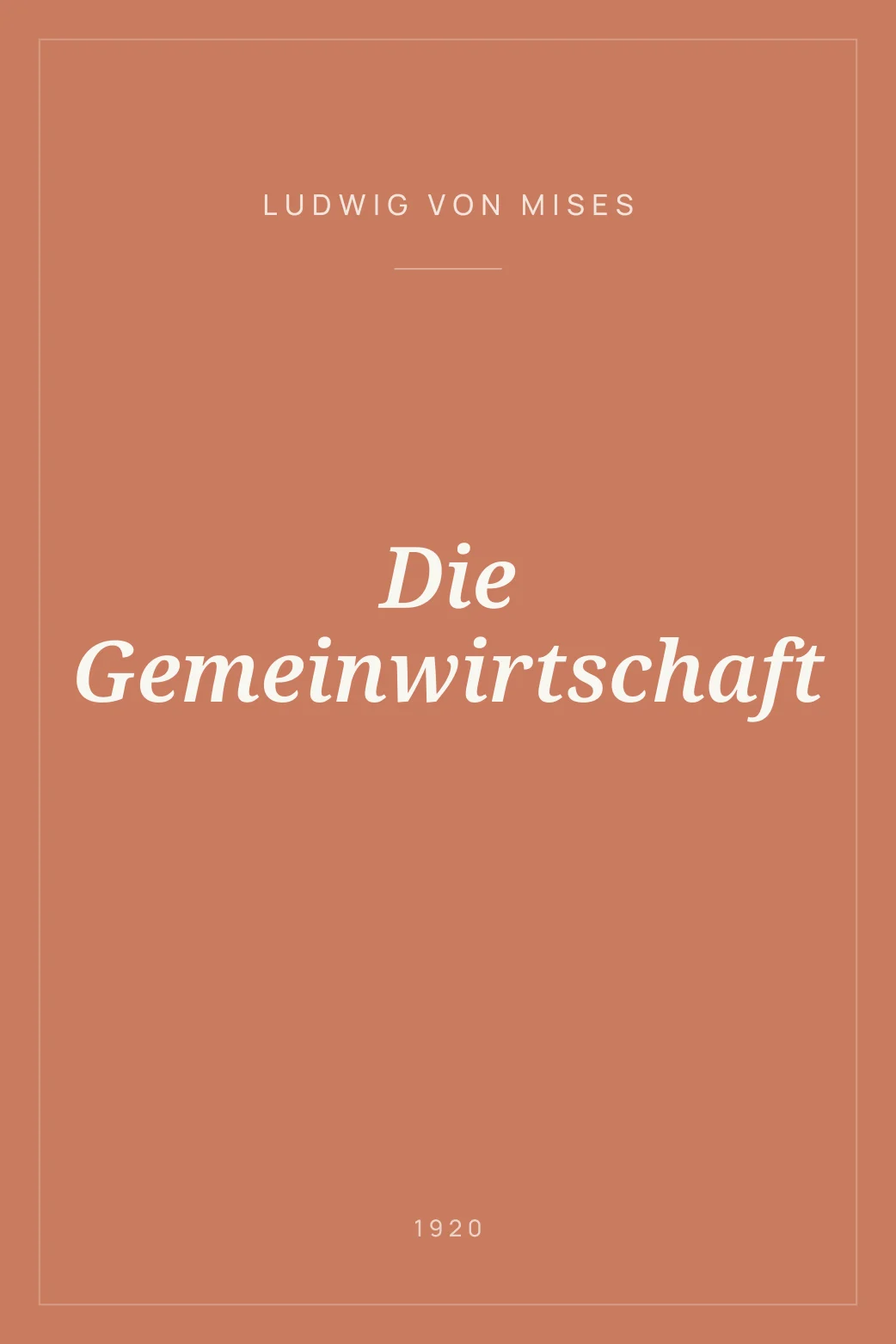 Portada de Die Gemeinwirtschaft