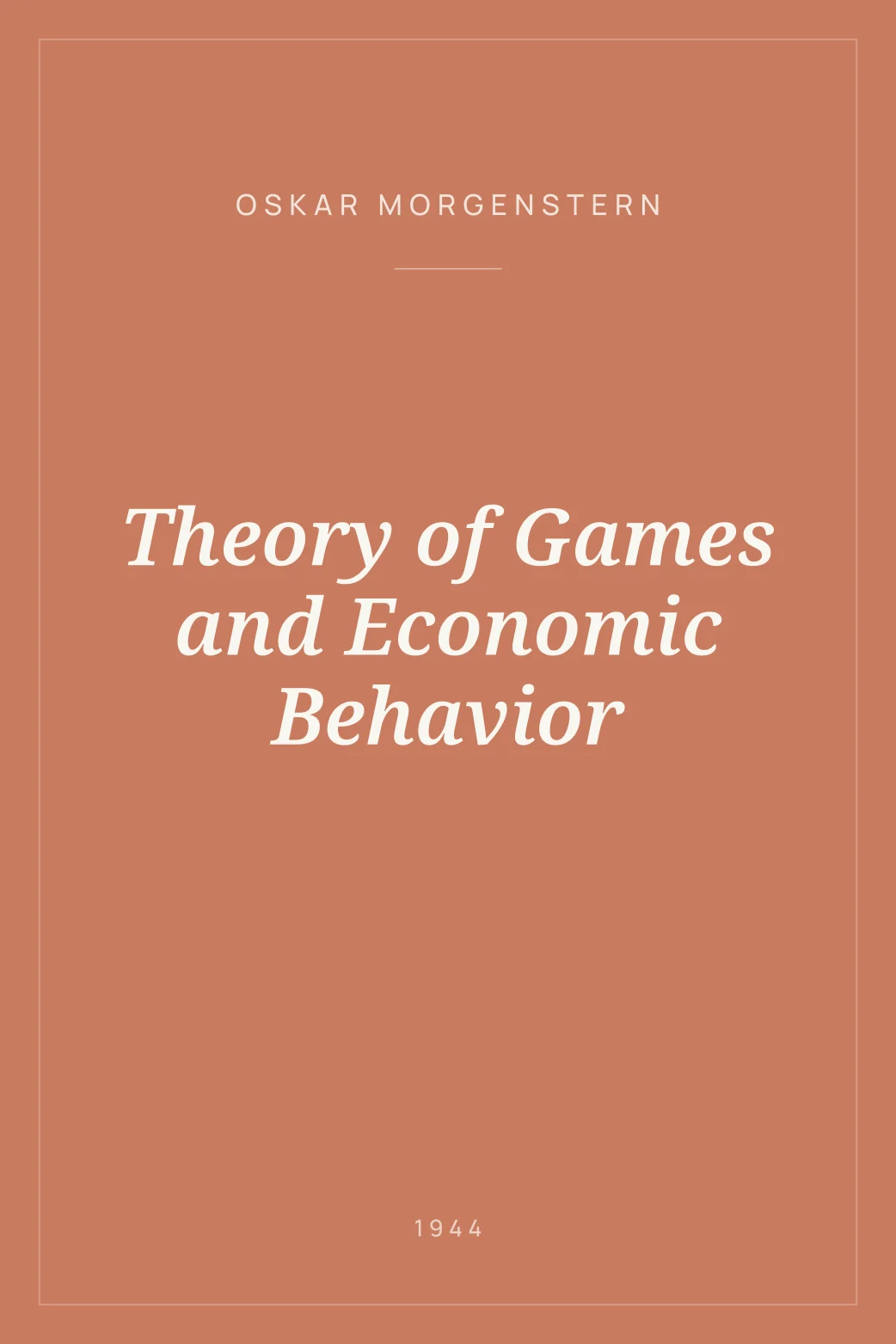 Portada de Theory of Games and Economic Behavior