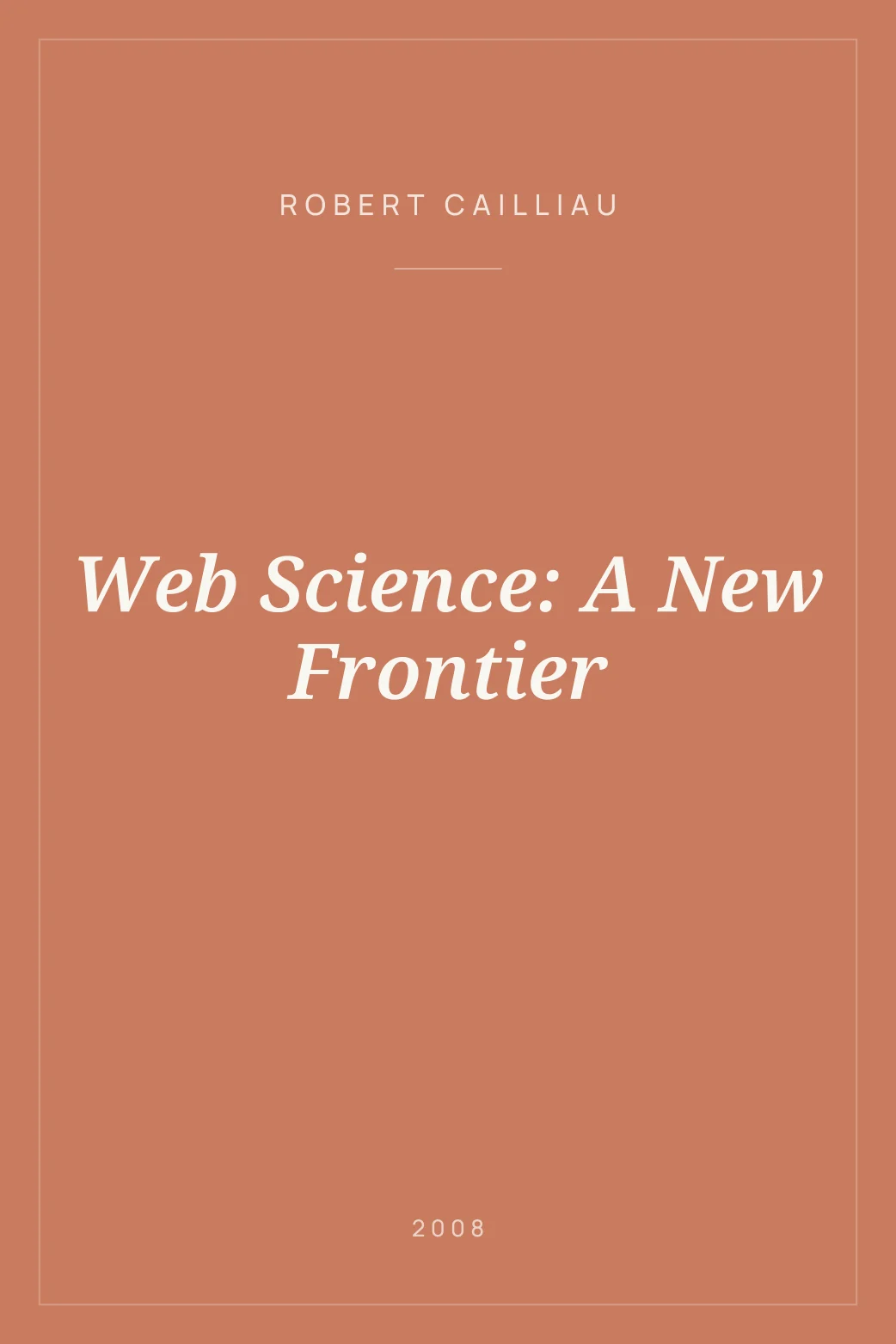 Portada de Web Science: A New Frontier