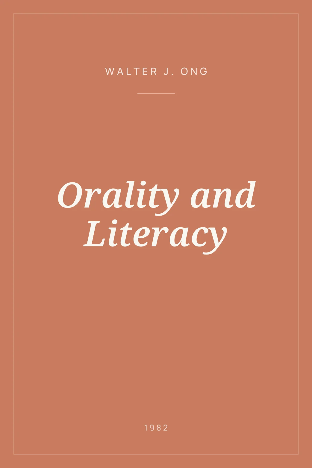 Portada de Orality and Literacy