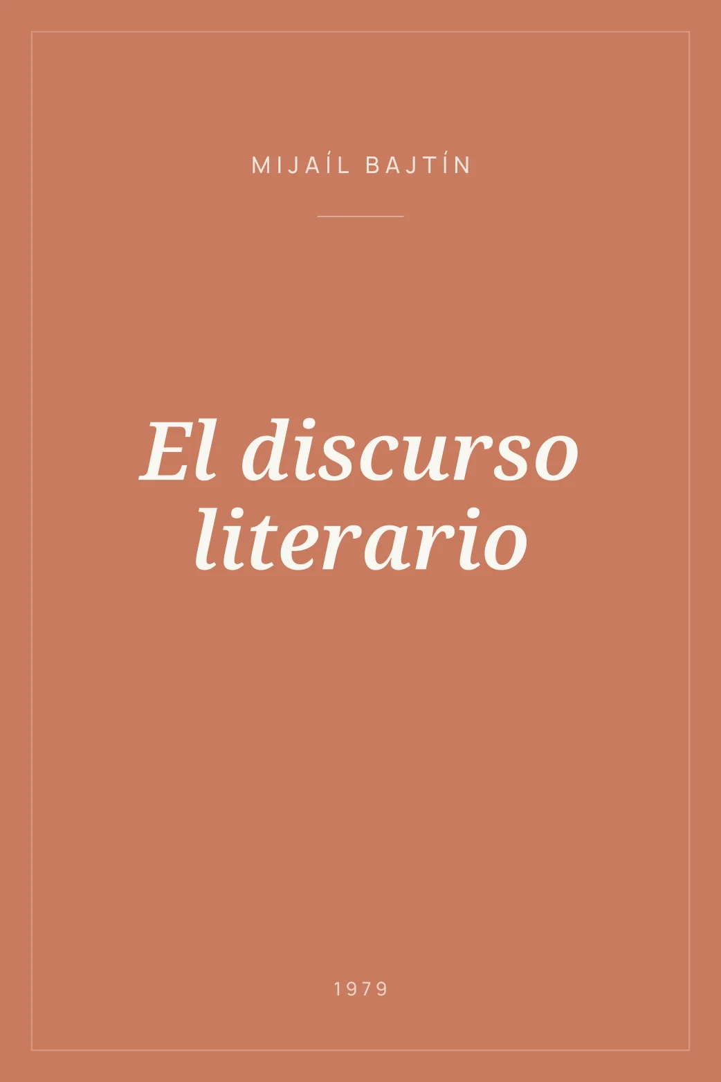 Portada de El discurso literario