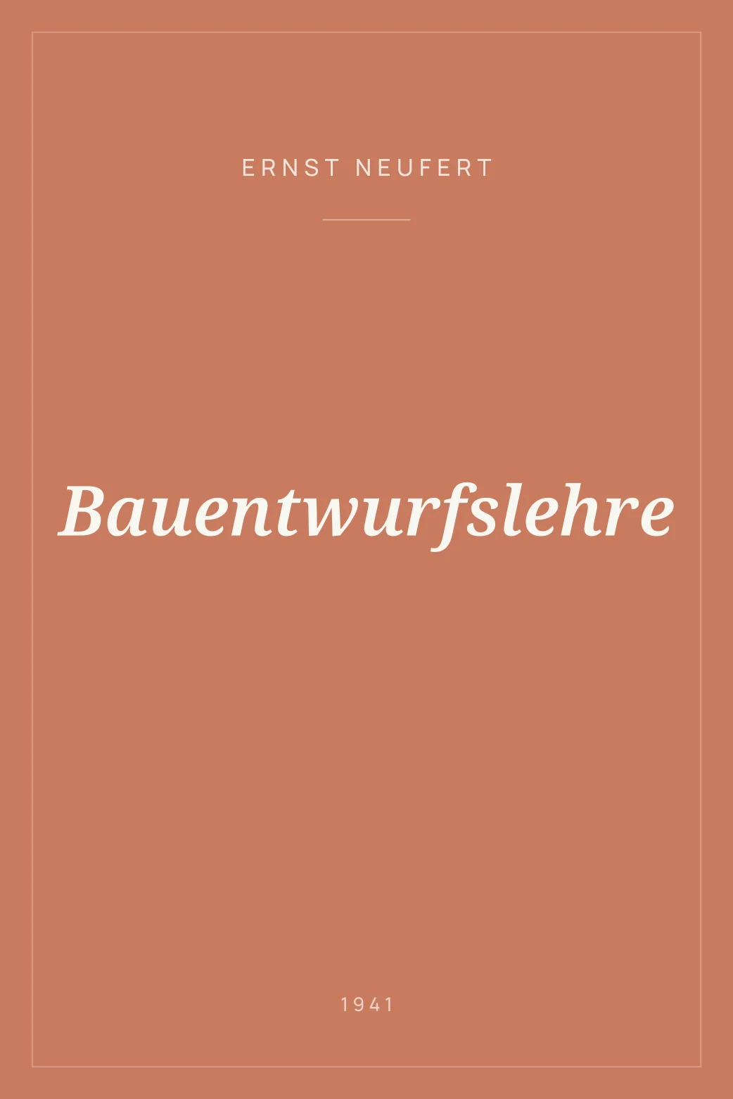 Portada de Bauentwurfslehre