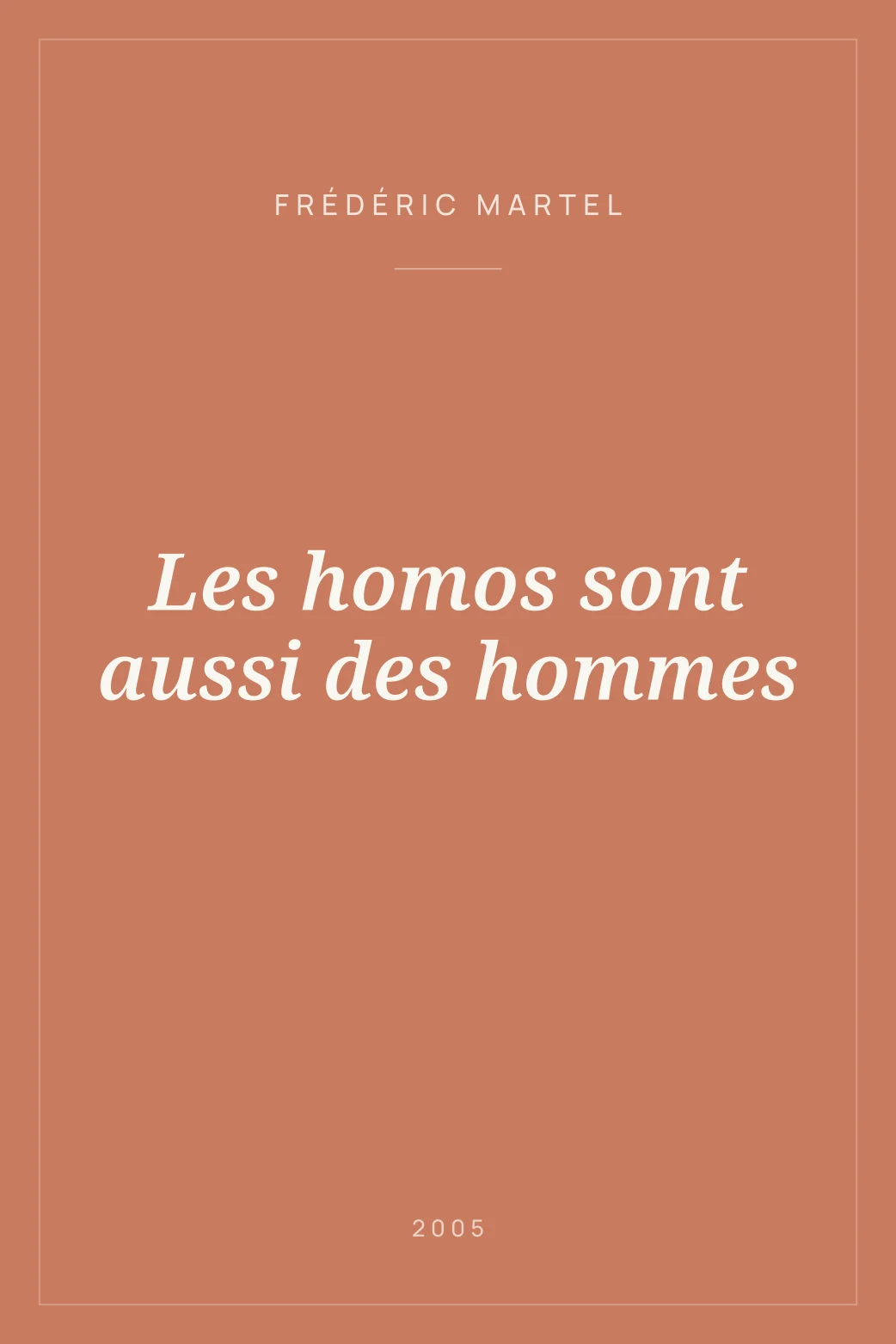 Portada de Les homos sont aussi des hommes