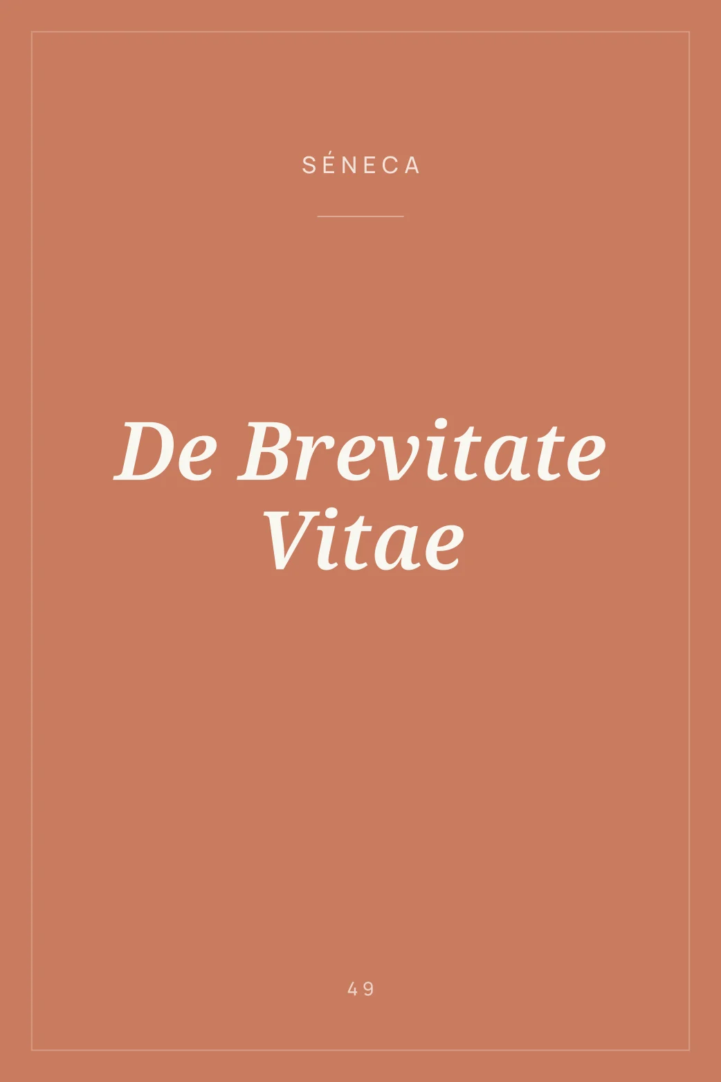 Portada de De Brevitate Vitae