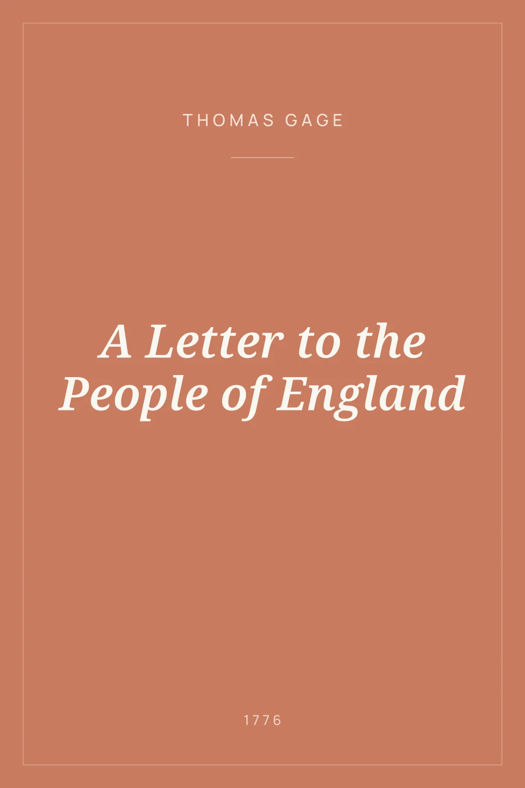 Portada de A Letter to the People of England
