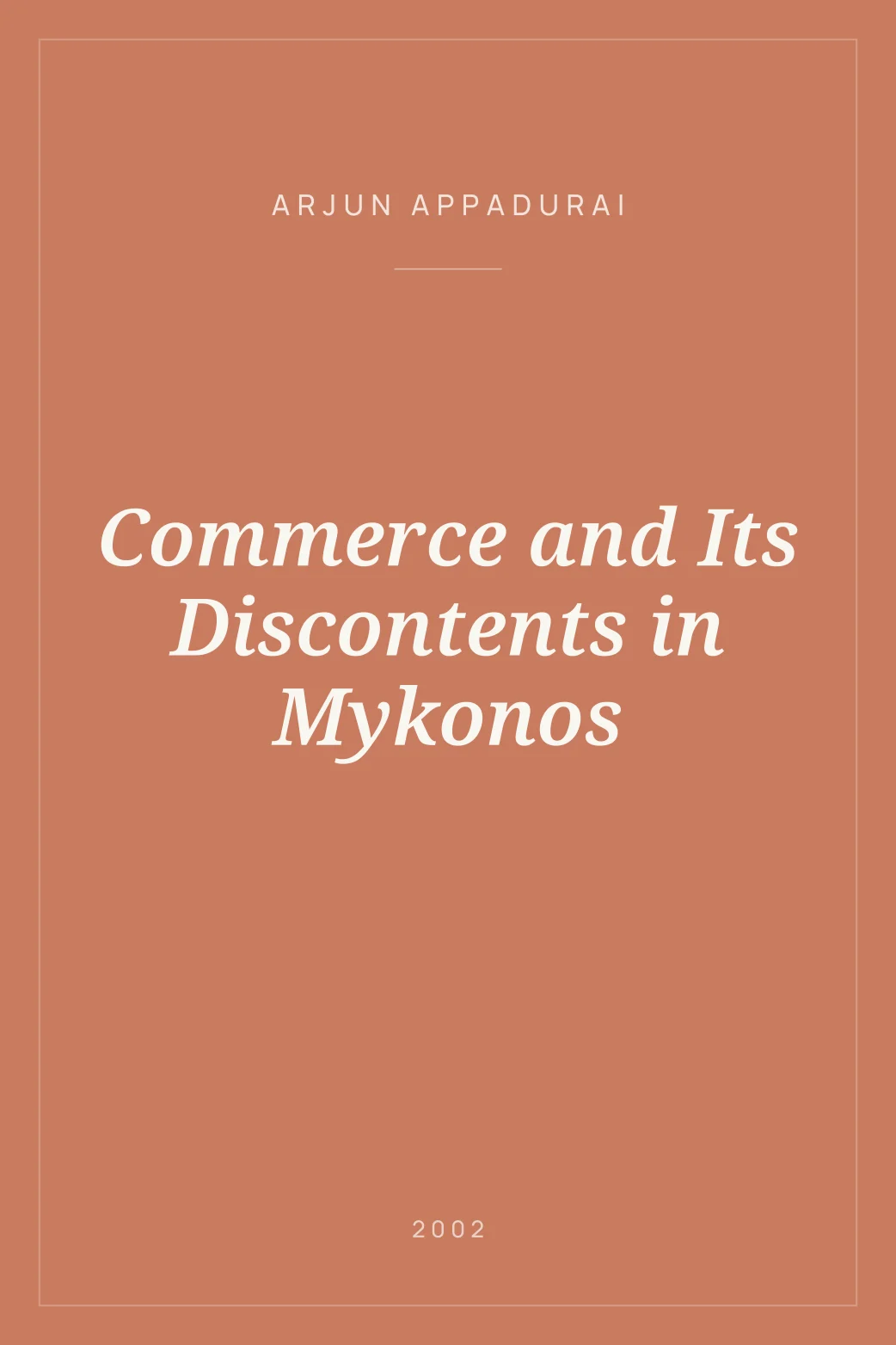 Portada de Commerce and Its Discontents in Mykonos