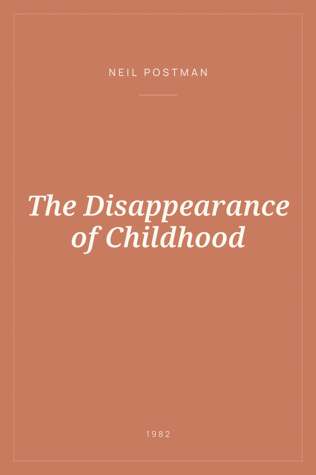 Portada de The Disappearance of Childhood