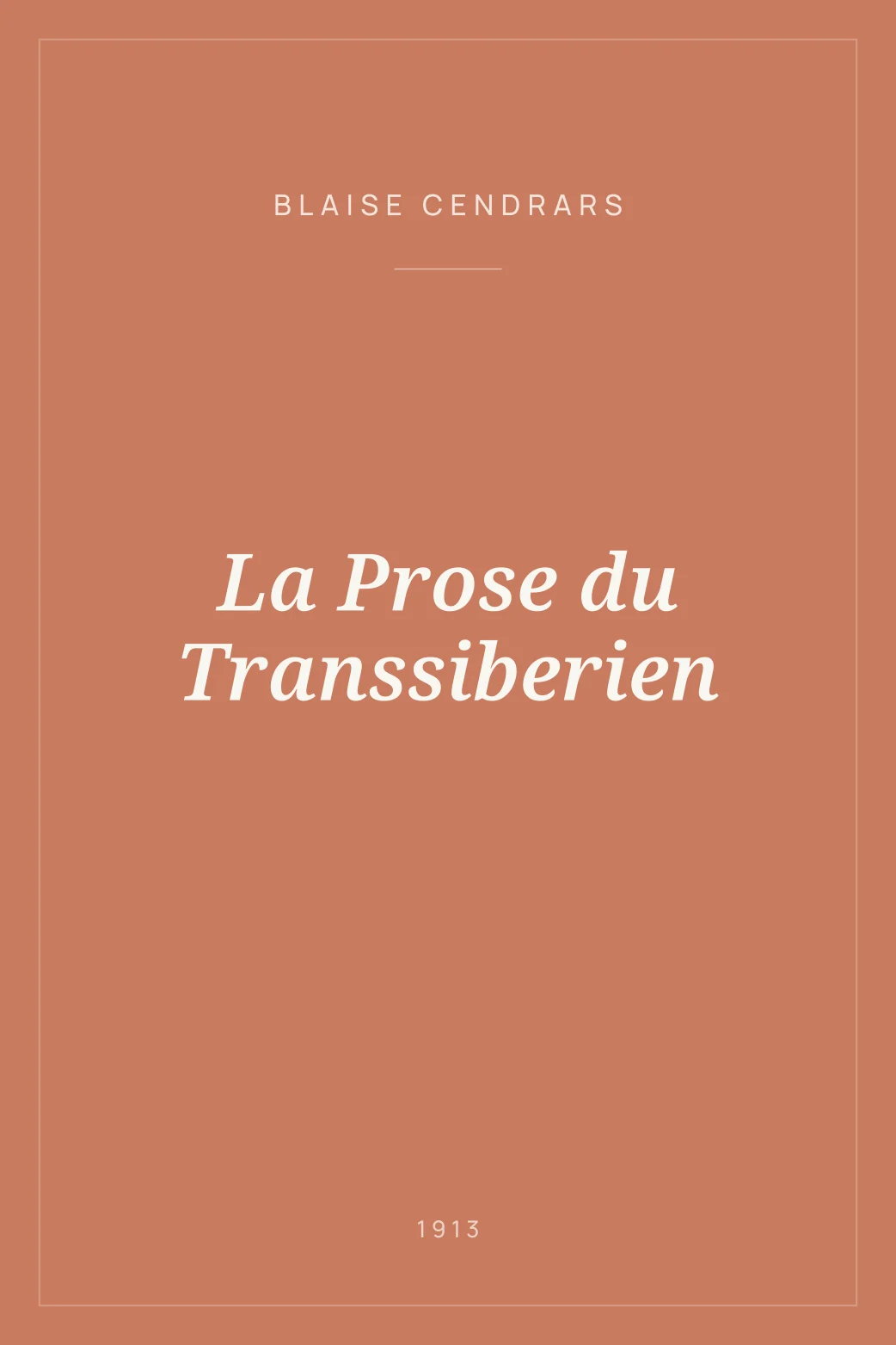Portada de La Prose du Transsiberien