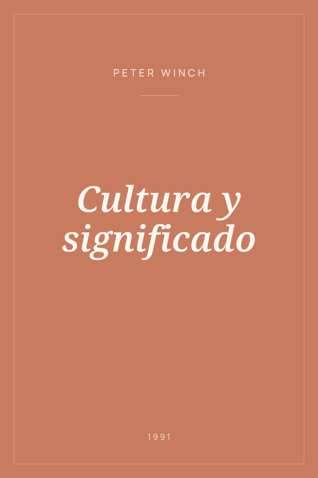 Portada de Cultura y significado