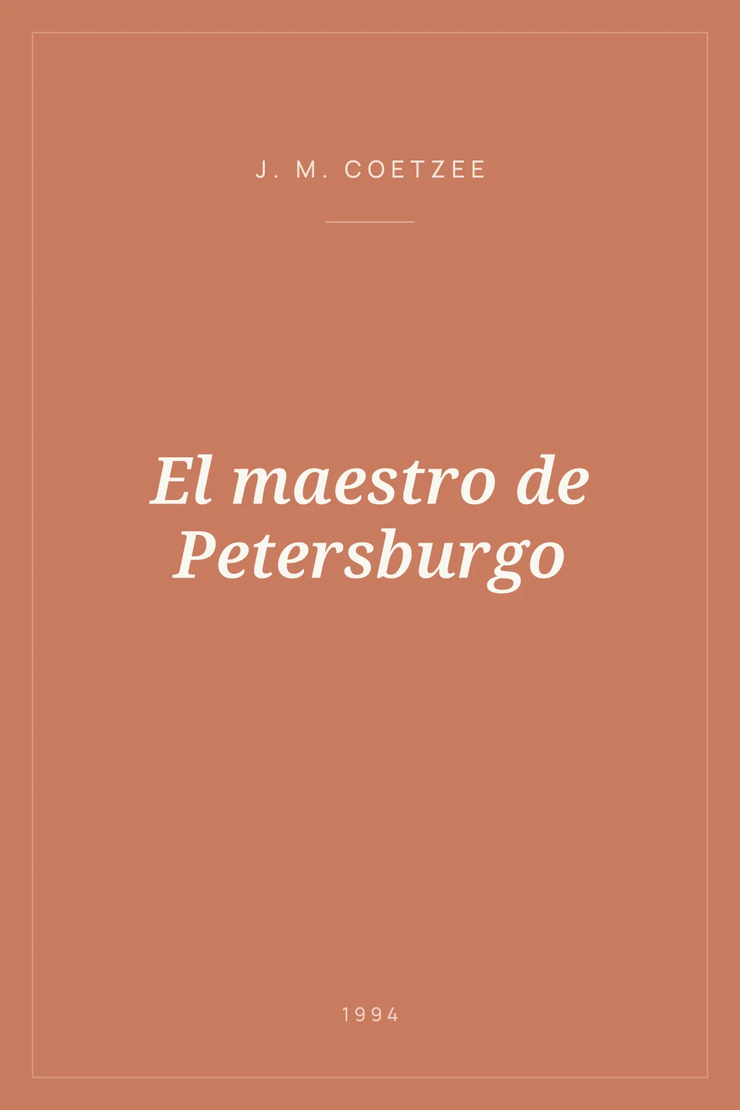 Portada de El maestro de Petersburgo