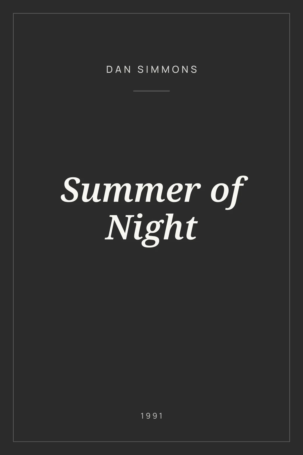 Portada de Summer of Night