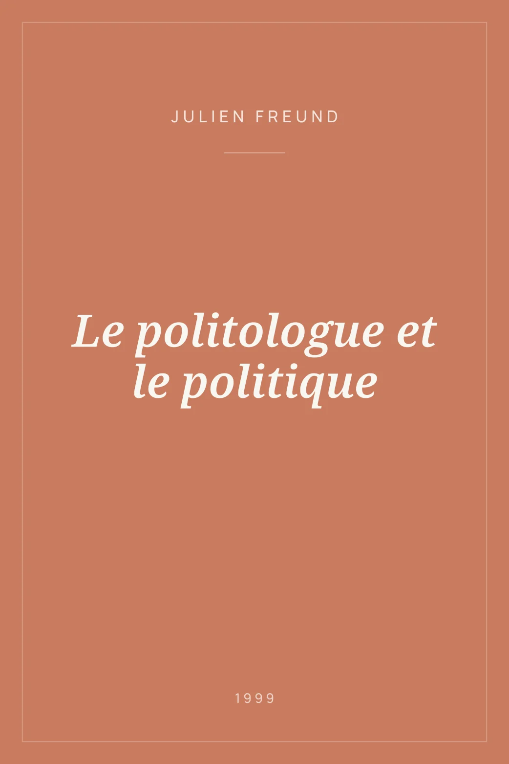 Portada de Le politologue et le politique
