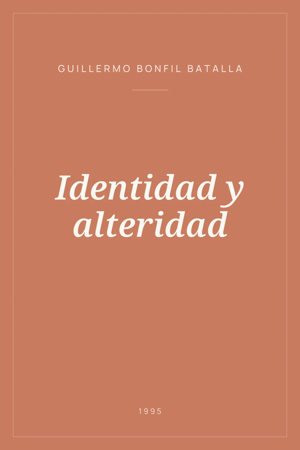 Portada de Identidad y alteridad