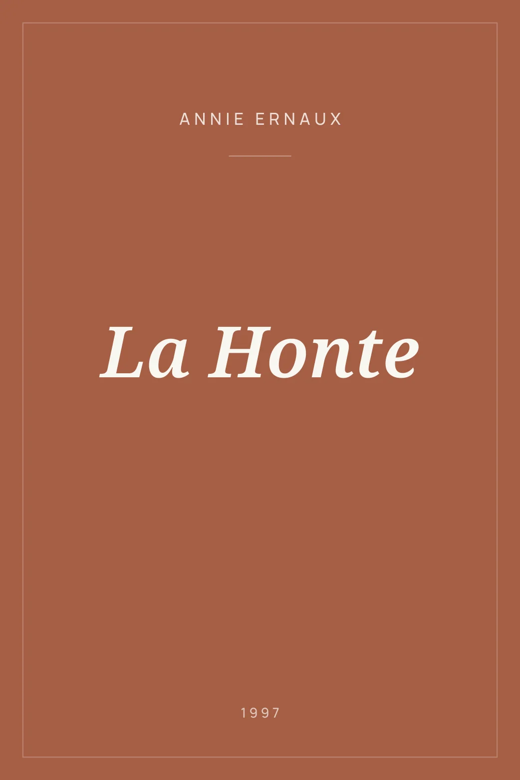 Portada de La Honte