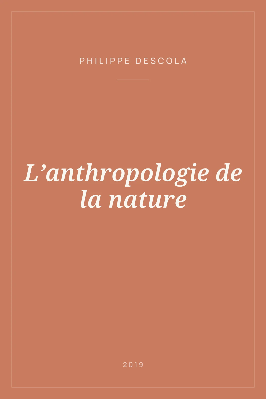 Portada de L’anthropologie de la nature