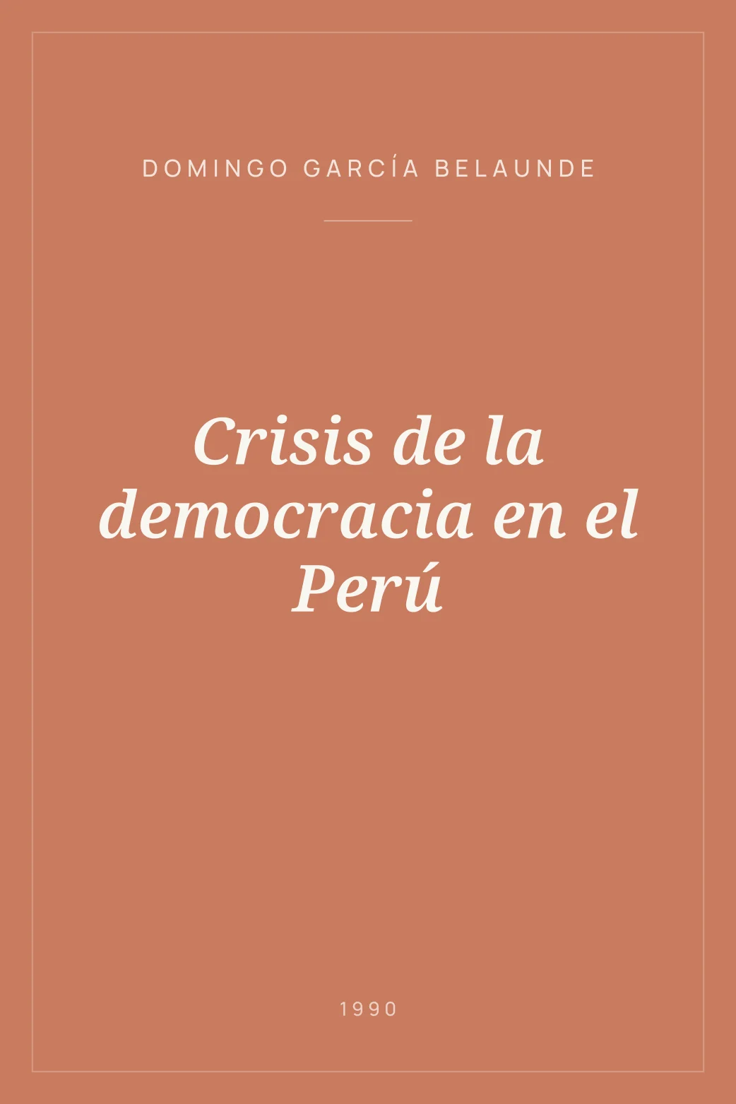 Portada de Crisis de la democracia en el Perú