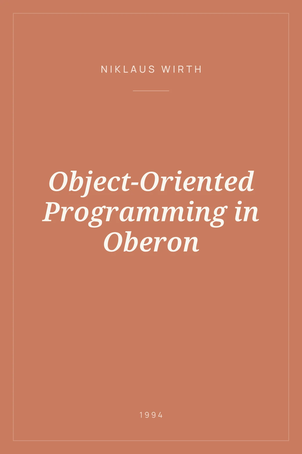 Portada de Object-Oriented Programming in Oberon