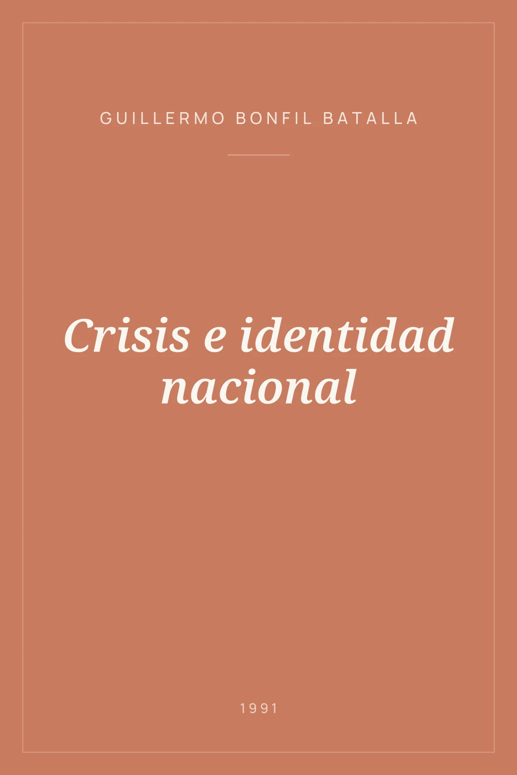 Portada de Crisis e identidad nacional