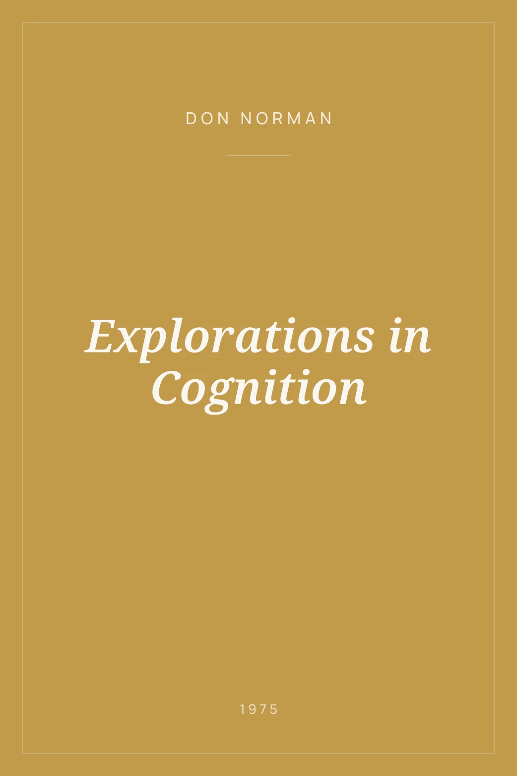 Portada de Explorations in Cognition
