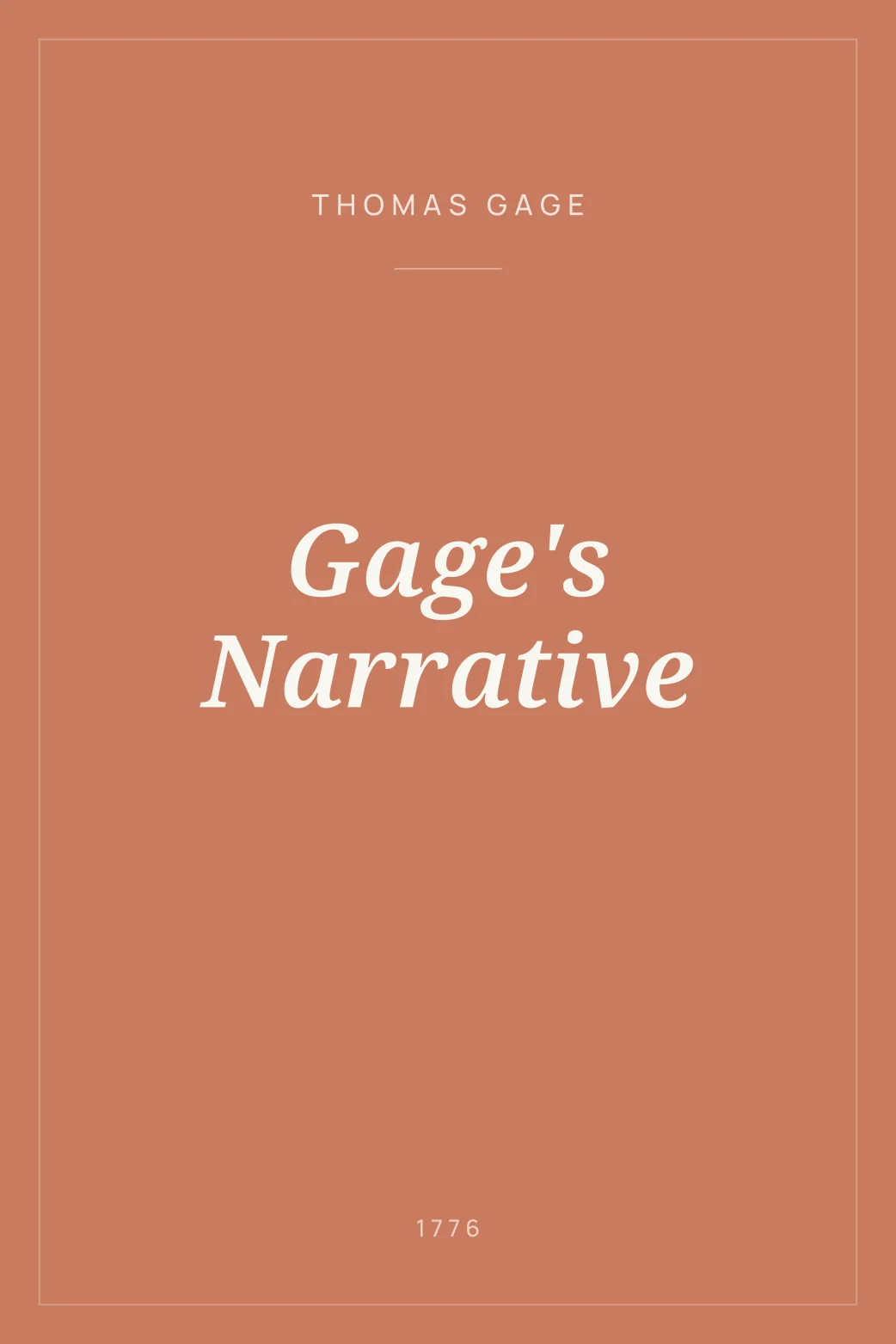 Portada de Gage's Narrative