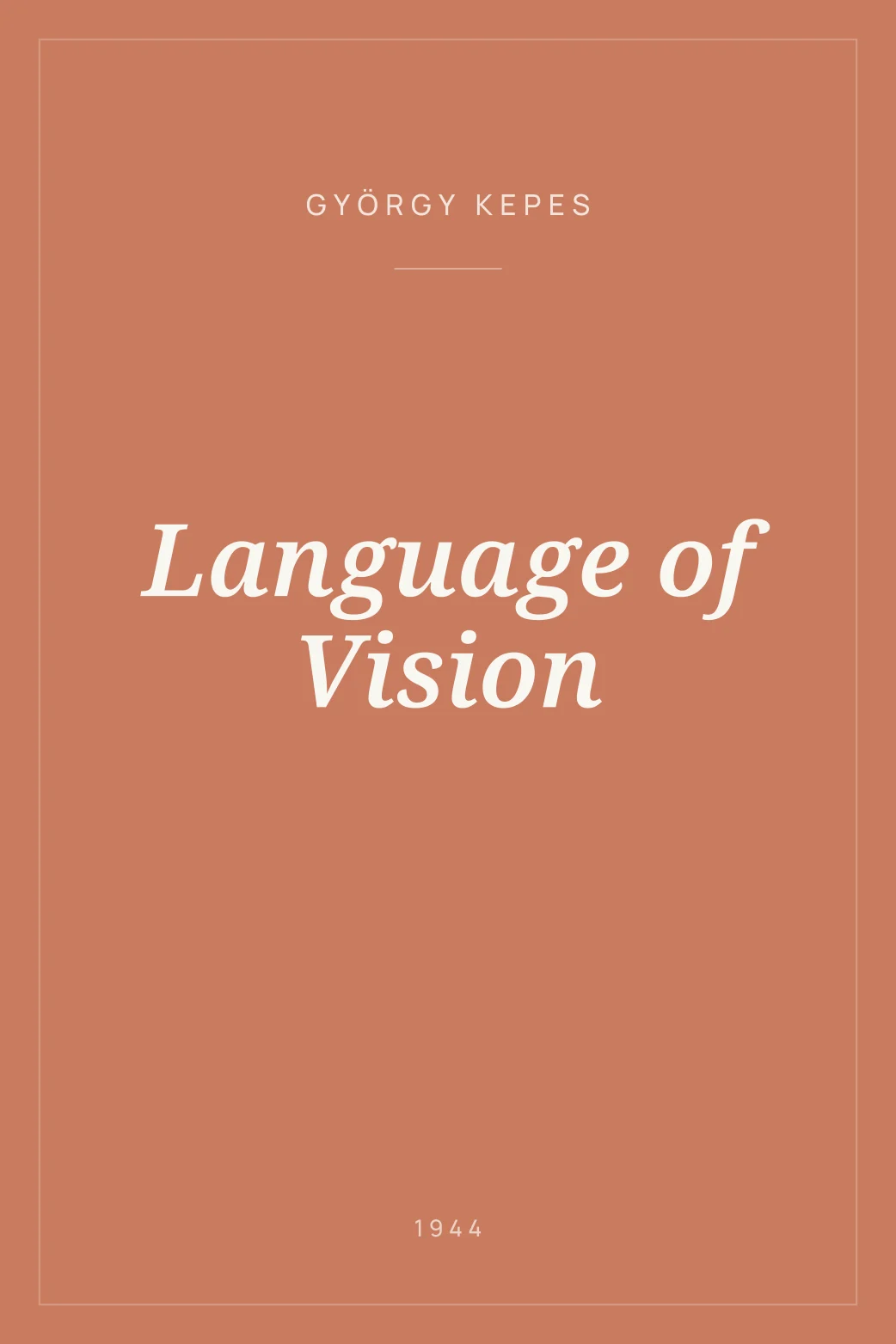 Portada de Language of Vision