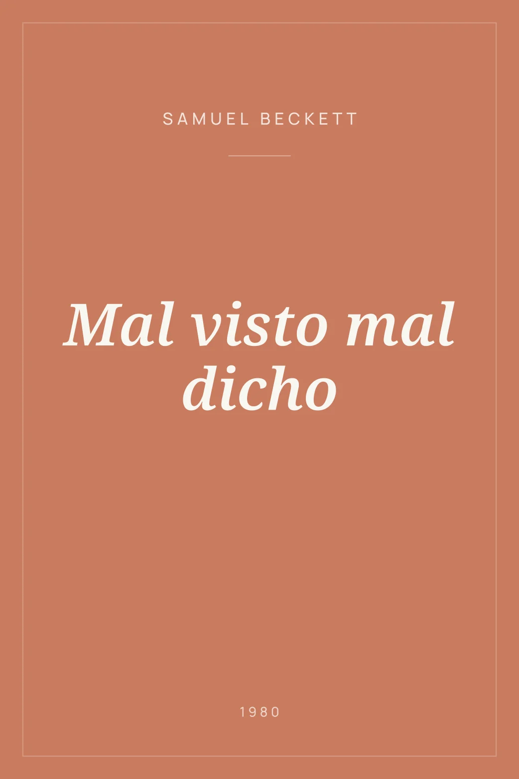 Portada de Mal visto mal dicho